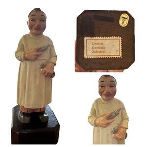 Vintage Anri Toriart Carved Wood Dentist Medical Doctor Figurine #9